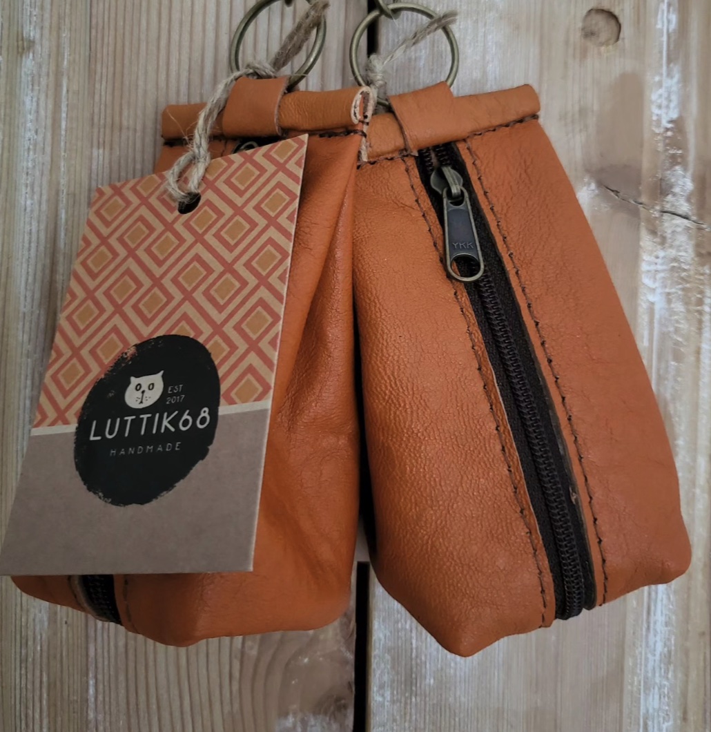 Sleuteletui met rits, oranje